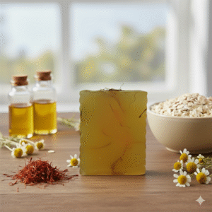 Discover Kesar & Oatmilk Magic Glow Herbal Soap with saffron, turmeric & oatmilk for glowing, nourished, and even-toned skin.